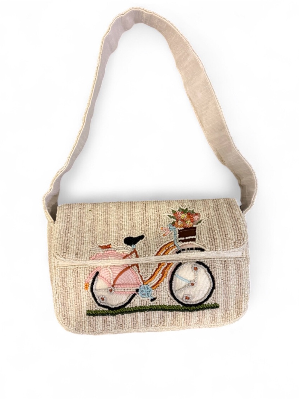 Beaded Bicycle shoulder bag